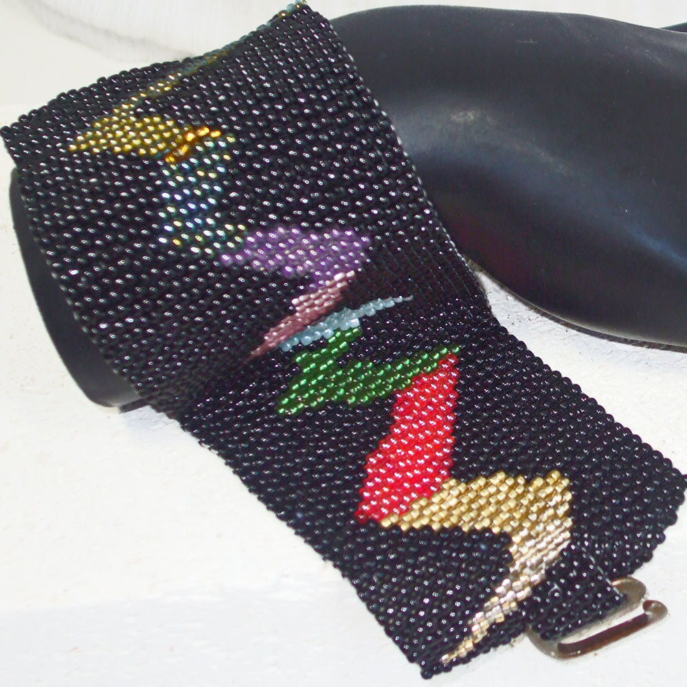 1801-23  Pari Rainbow Colored Peyote Stitch Seed Beaded Bracelet  