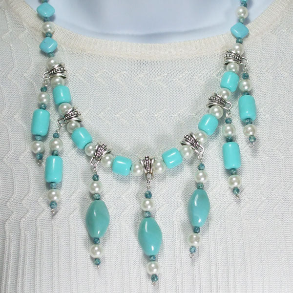 Barrie Beaded Dangle Necklace relevant front view