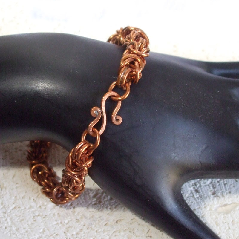 Xochiyotl Chain Maille Copper Bracelet relevant front view