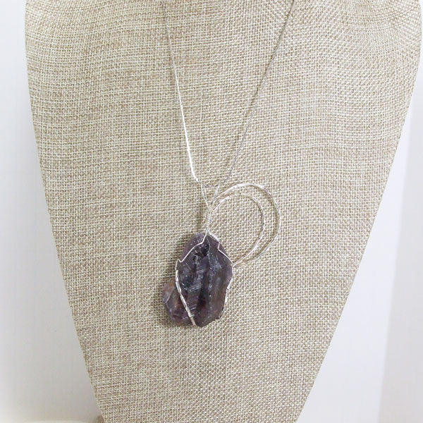 Quenisha Wire Wrap Mineral Pendant Necklace relevant front view