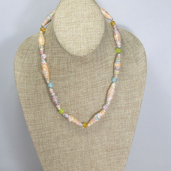 Odessa Paper Bead Necklace relevant front view