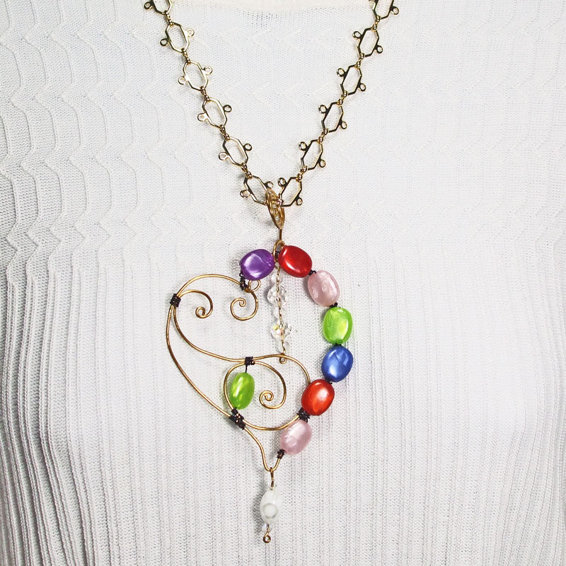Urbana Heart Scroll Pendant Necklace relevant front view