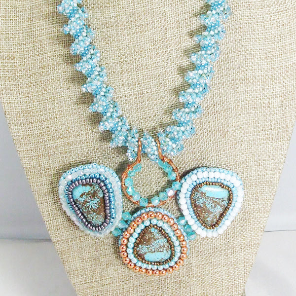 Jackalyn Bead Embroidery Beaded Pendant Necklace relevant front view