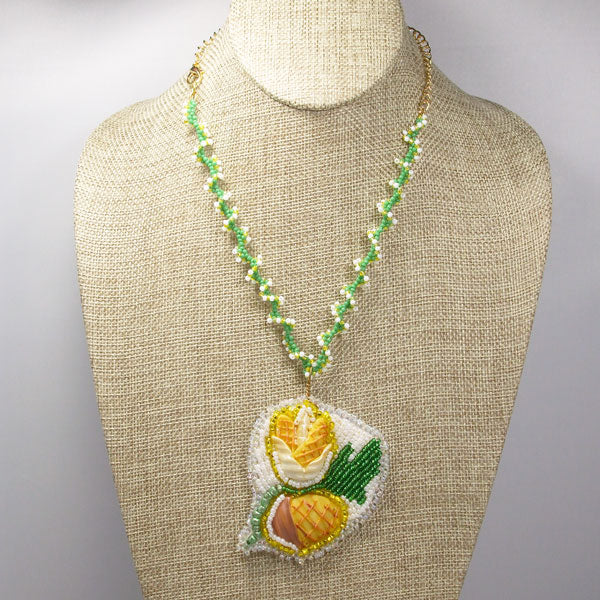 Eathelin Beaded Embroidery Necklace front relevant view