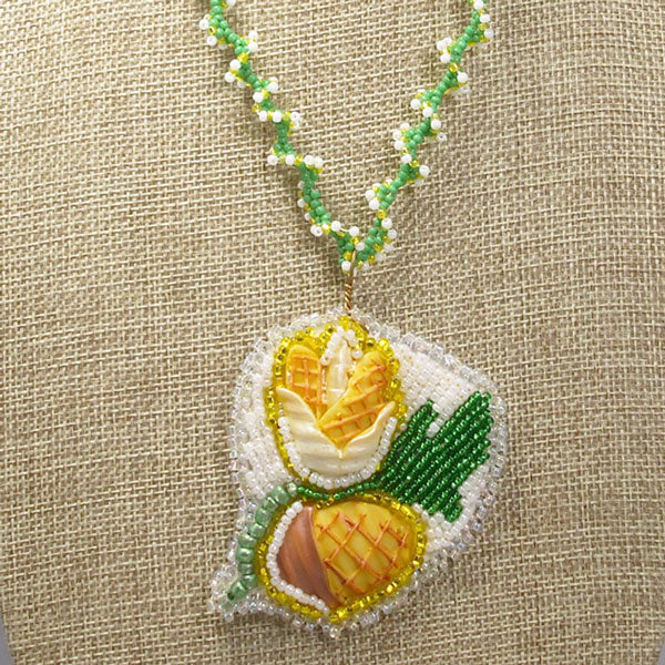 Eathelin Beaded Embroidery Necklace front relevant view