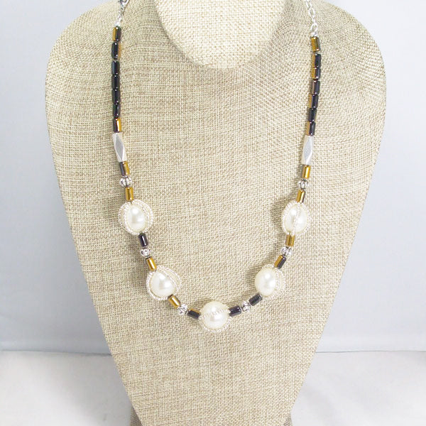 Fanchone Beaded Bead Necklace relevant front view