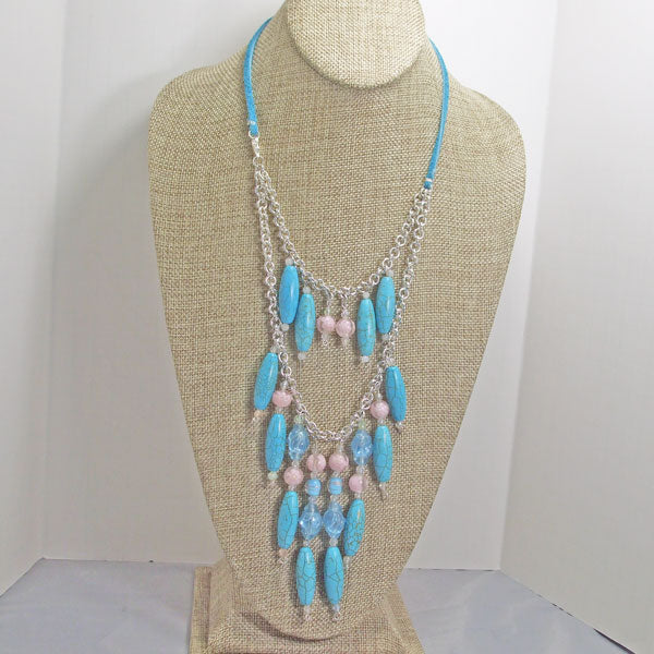 Ulla Beaded Double Strand Necklace close up front view