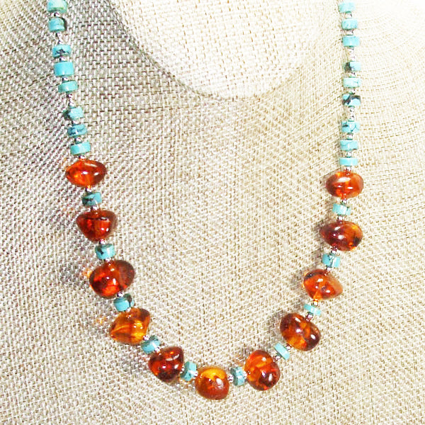 Ujana Amber Beaded Necklace close view