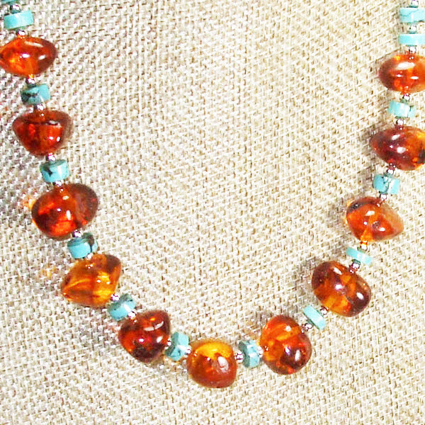 Ujana Amber Beaded Necklace close view