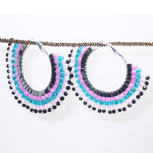 Calista Hoop Beaded Earrings relevant view