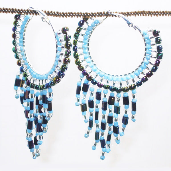 Calloipe Hoop Fringe Beaded Earrings relevant view