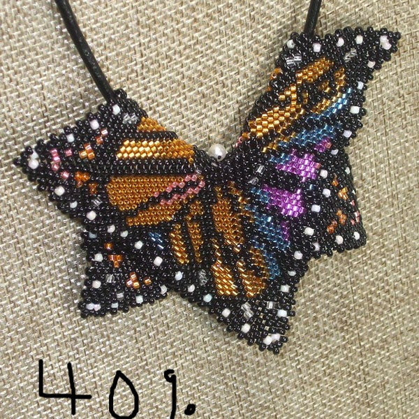 Jewelry by Sande Gene Monarch Butterfly Peyote Pendant
