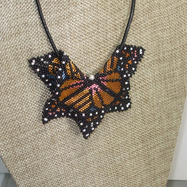 Jewelry by Sande Gene Monarch Butterfly Peyote Pendant
