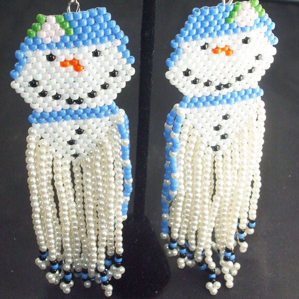 Ugolina Christmas Snowman Fringe Earrings relevant view