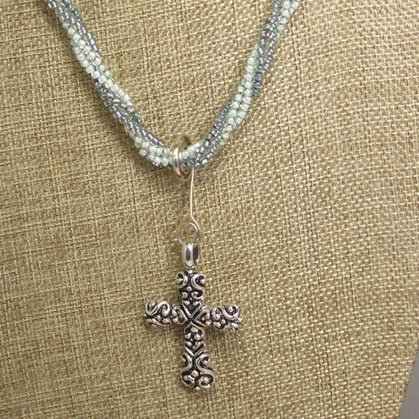 Badia Charm Cross Pendant Necklace front relevant view