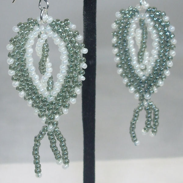 Lara Beaded Peyote Earrings close view