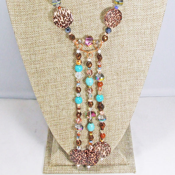 Dakayla String Bead Dangle Necklace relevant front view