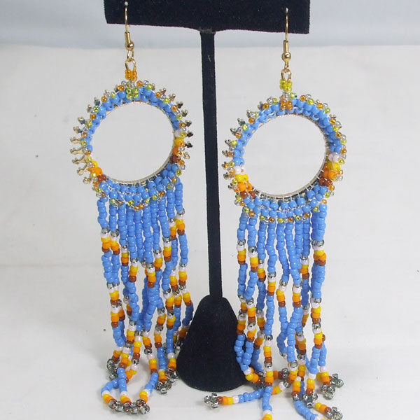 Wanika Hoop Beaded Earrings close up view