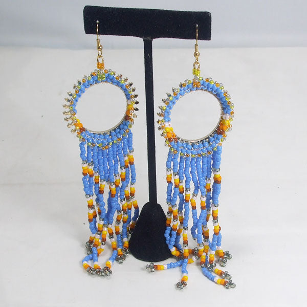 Wanika Hoop Beaded Earrings close up view