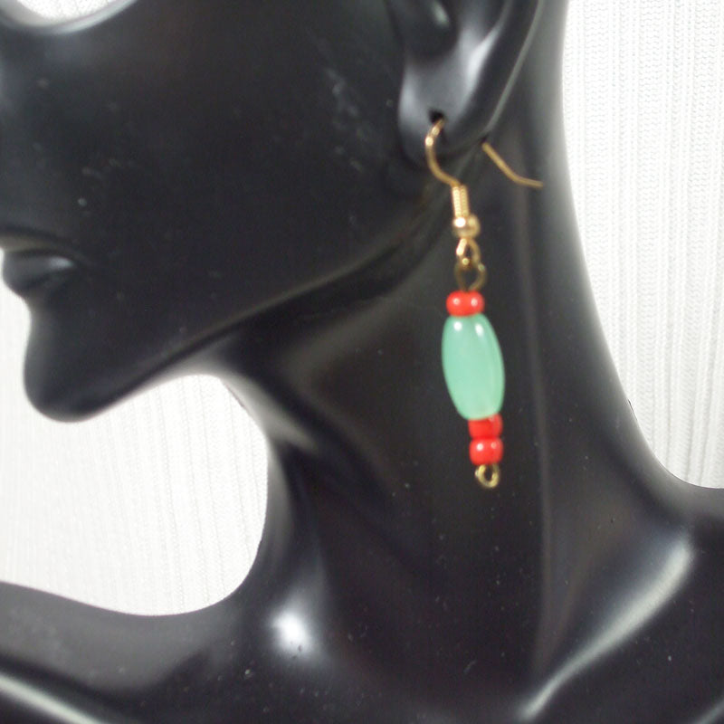 Wainani Jade Bead Earrings relevant front view