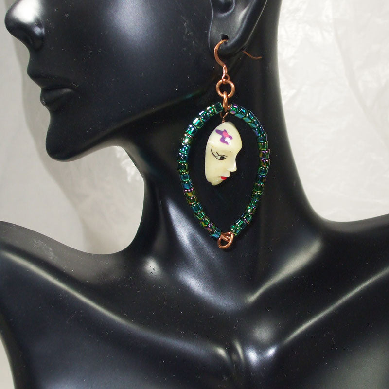 Palixena Bead Face Earrings relevant front view