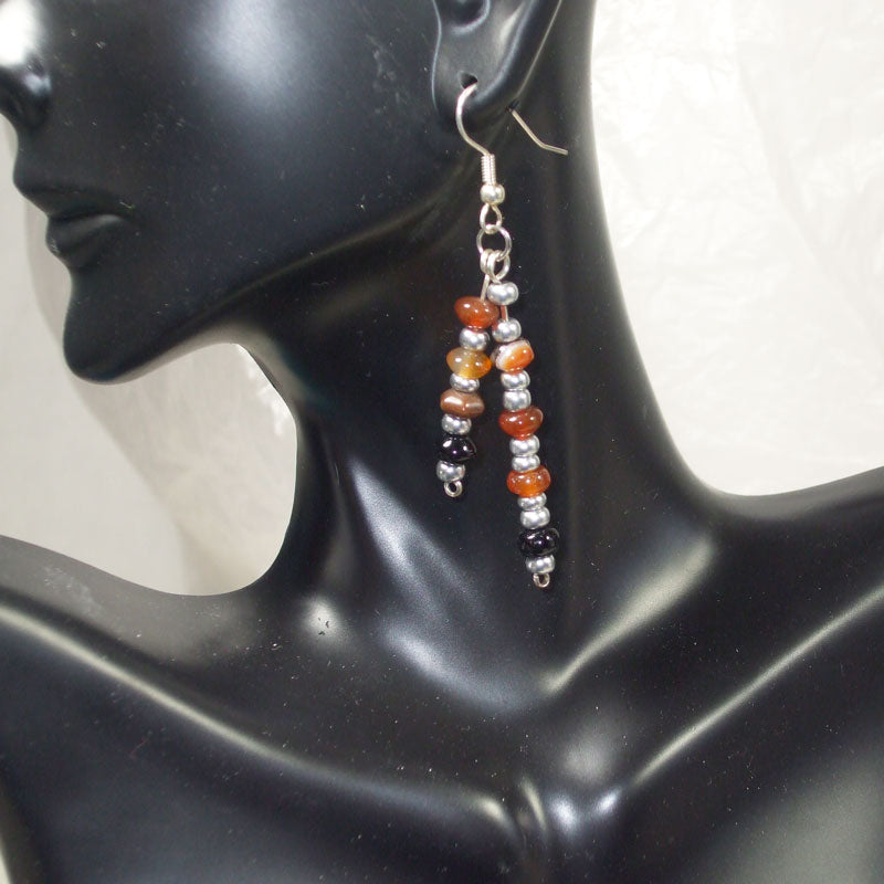 Ofelia Jasper Bead Dangle Earrings relevant front view