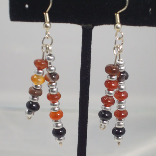 Ofelia Jasper Bead Dangle Earrings relevant front view