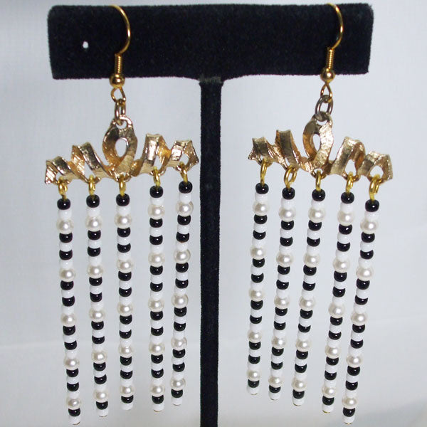 Ieshia Bead Fringe Earrings close up view