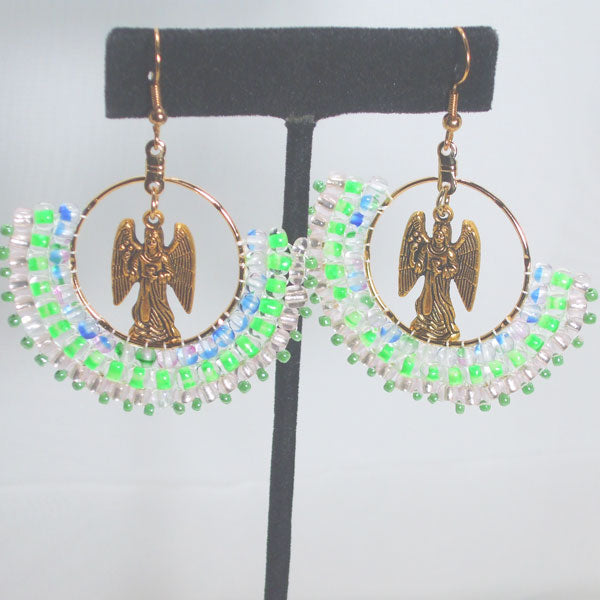 Laiona Bead Hoop Earrings close up view