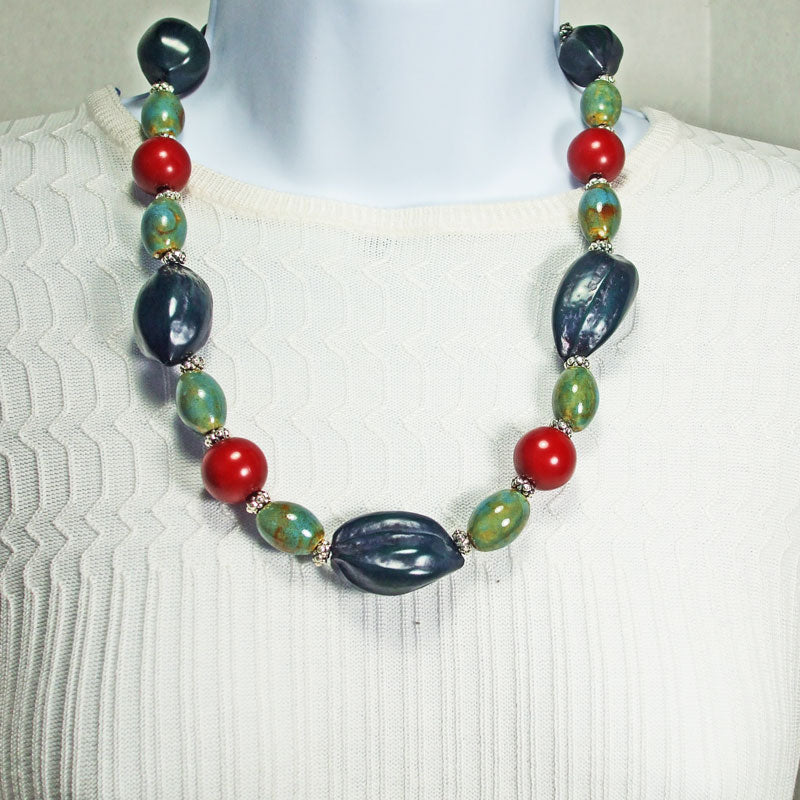 Urola Kukui Nut Beaded Necklace relevant front view