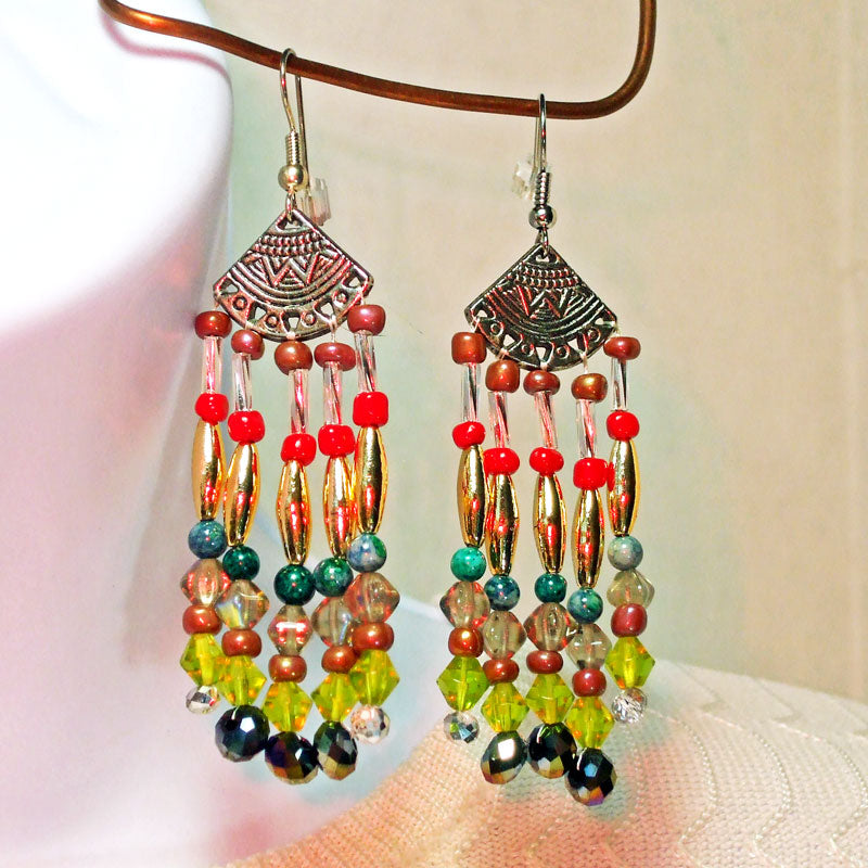 Xoana Multi-Color Fringe Earrings blow up view