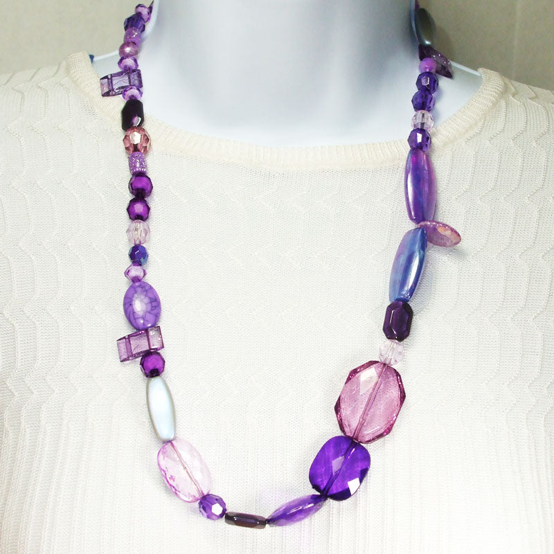 Halone Unicorn Beaded Purple Necklace