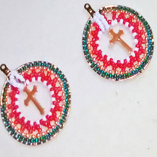 Kaytlan Christmas Cross Earrings close view