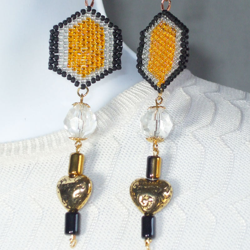 Falviana Dangle Bead Earrings relevant front view