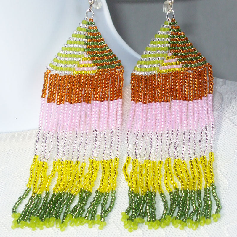 Quiliana Butterfly Fringe Earrings relevant front view