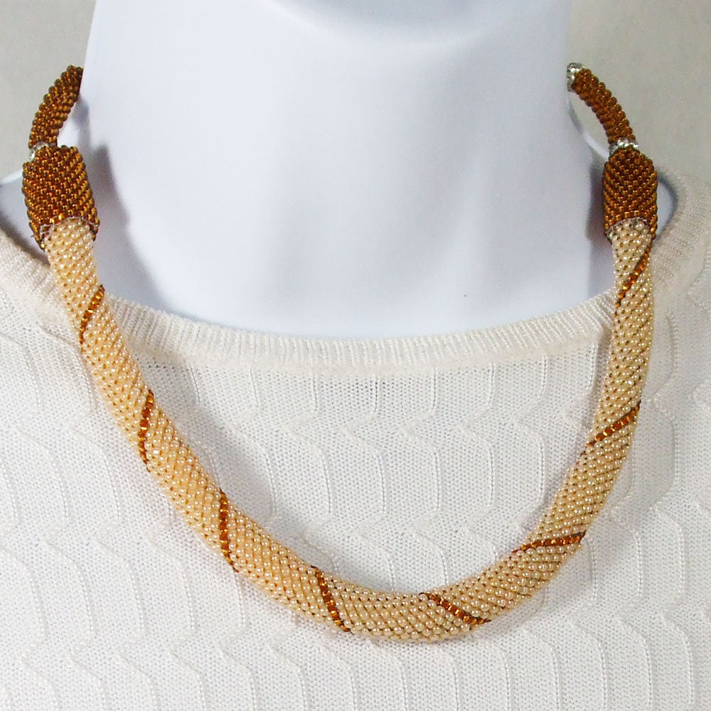 Hemp Necklace With Wooden Beads And Bone Twist | sunnybeachjewelry