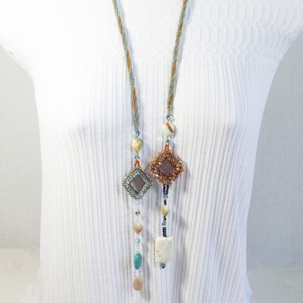 Batini Lariat Beaded Necklace relevant front view